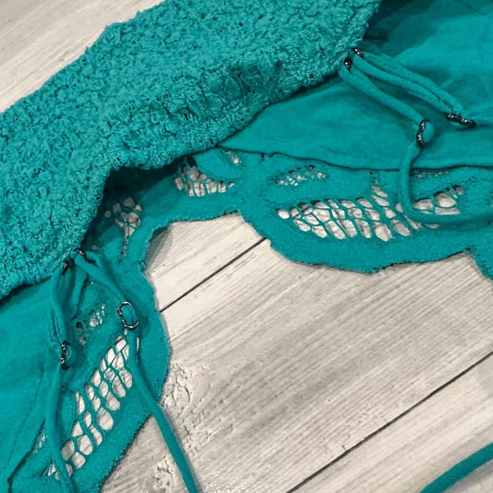 Free People Sz Medium Turquoise Lace Bralette - Picture 6 of 7